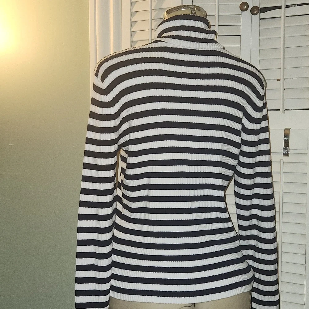 RALPH LAUREN STRIPED TURTLENECK SWEATER - Picture 7 of 8